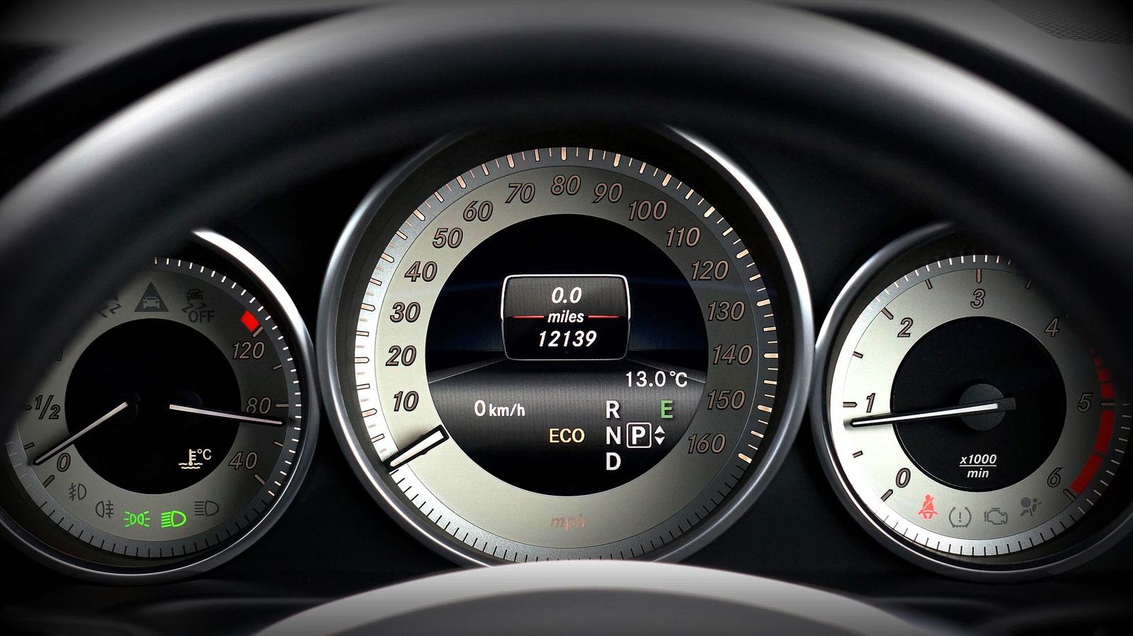 Mercedes instrument cluster close-up