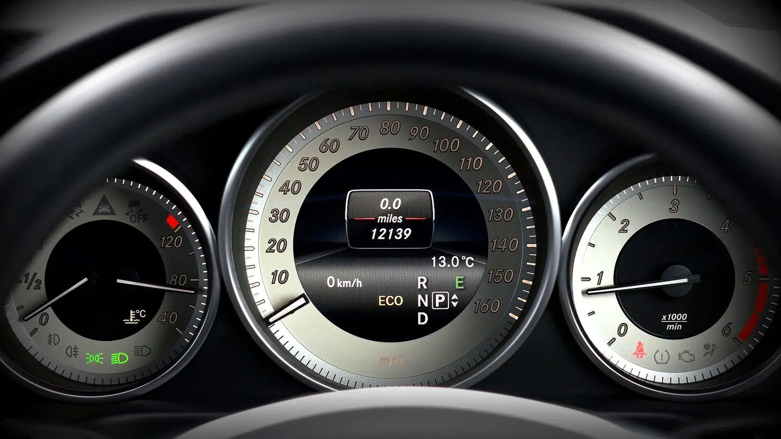 Mercedes instrument cluster close-up